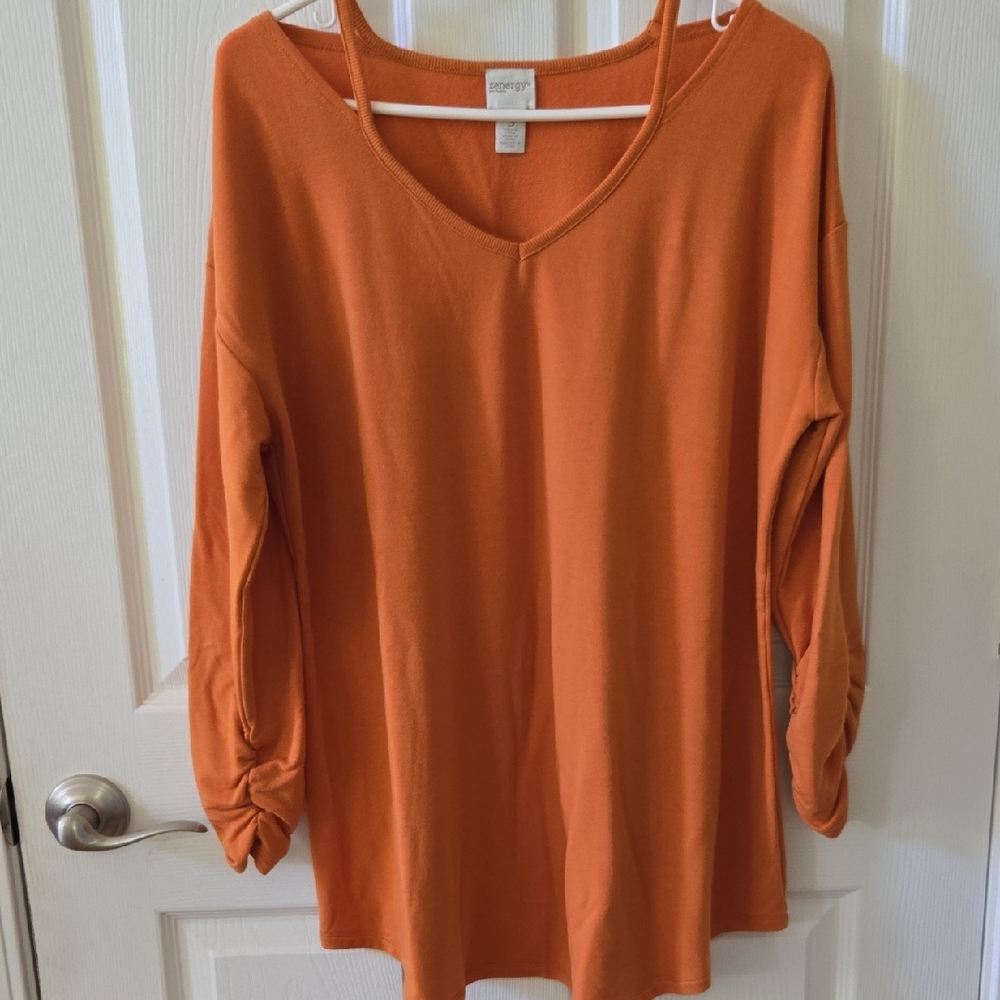 Chico's Orange Long Sleeve Top